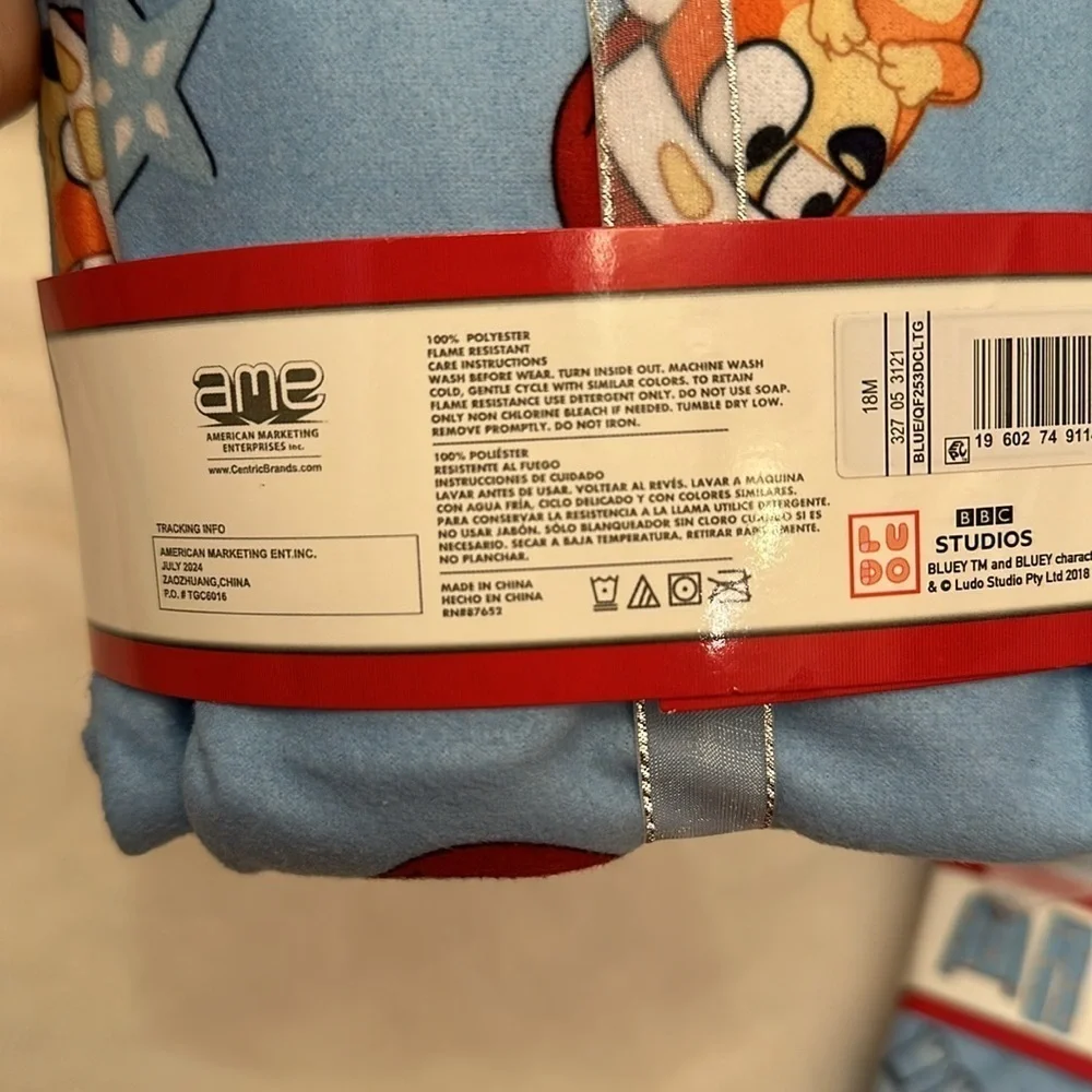 Bluey Christmas Flannel Pajama Set - Blue - Infant - Toddler Unisex 2pc